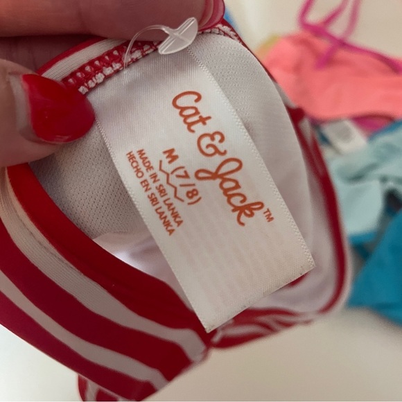 Lot of 3 Girls Swimsuits Two Piece Sets Size M 7/8 Cat & Jack Wonder Nation - Picture 8 of 10